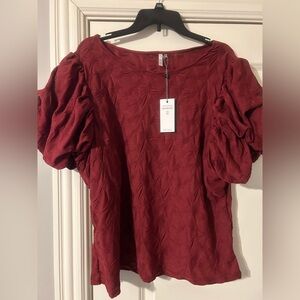 Kaktus Textured Puff Sleeve Blouse